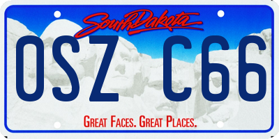 SD license plate 0SZC66