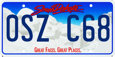 SD license plate 0SZC68