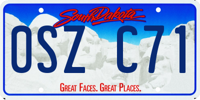 SD license plate 0SZC71