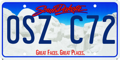 SD license plate 0SZC72