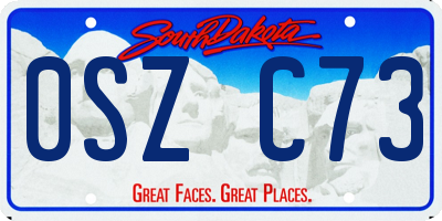 SD license plate 0SZC73