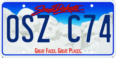 SD license plate 0SZC74