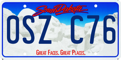SD license plate 0SZC76