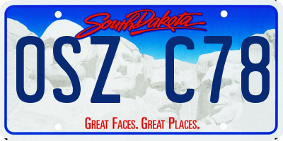 SD license plate 0SZC78