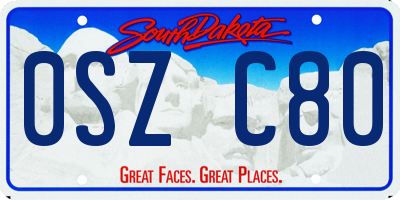 SD license plate 0SZC80