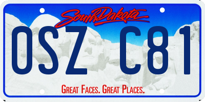 SD license plate 0SZC81