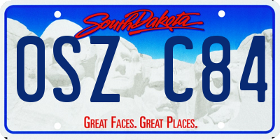 SD license plate 0SZC84