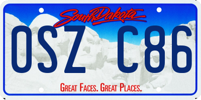 SD license plate 0SZC86