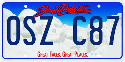 SD license plate 0SZC87