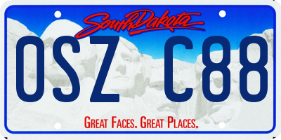 SD license plate 0SZC88
