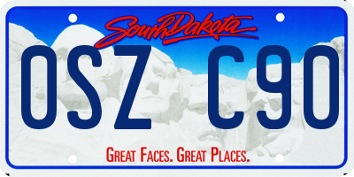 SD license plate 0SZC90