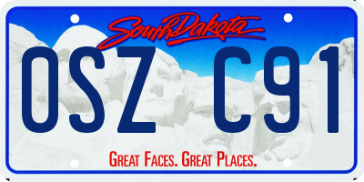 SD license plate 0SZC91