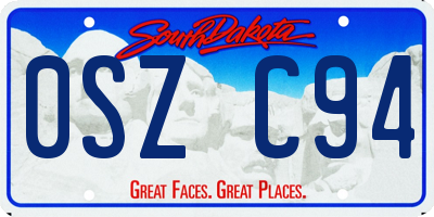 SD license plate 0SZC94