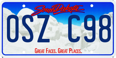 SD license plate 0SZC98
