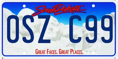 SD license plate 0SZC99