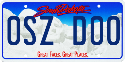 SD license plate 0SZD00