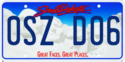 SD license plate 0SZD06