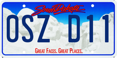 SD license plate 0SZD11