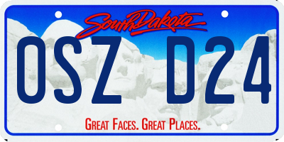 SD license plate 0SZD24