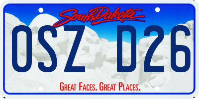 SD license plate 0SZD26