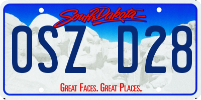 SD license plate 0SZD28