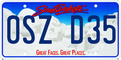 SD license plate 0SZD35