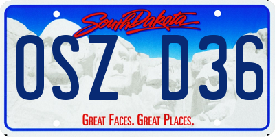 SD license plate 0SZD36