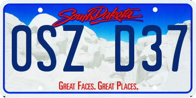 SD license plate 0SZD37