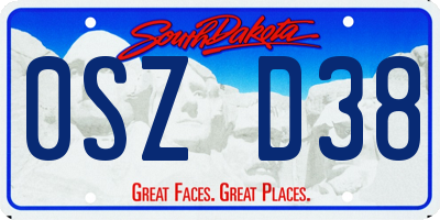 SD license plate 0SZD38