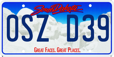 SD license plate 0SZD39