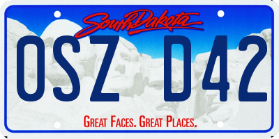 SD license plate 0SZD42