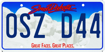 SD license plate 0SZD44