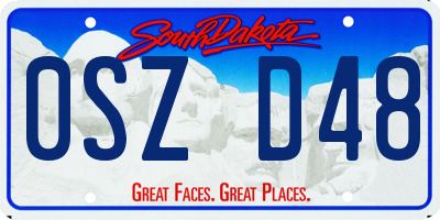 SD license plate 0SZD48