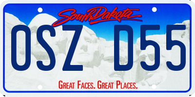 SD license plate 0SZD55