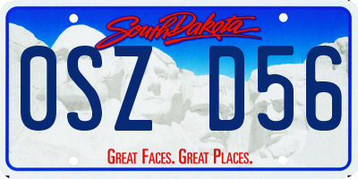 SD license plate 0SZD56