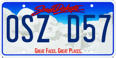 SD license plate 0SZD57