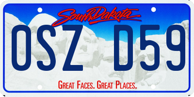 SD license plate 0SZD59