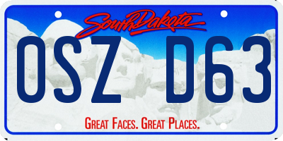 SD license plate 0SZD63