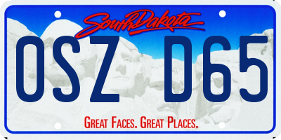 SD license plate 0SZD65