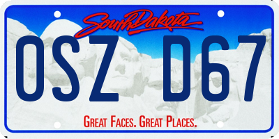 SD license plate 0SZD67