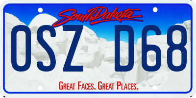 SD license plate 0SZD68