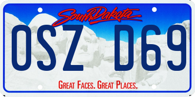 SD license plate 0SZD69