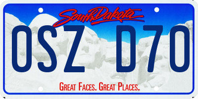 SD license plate 0SZD70