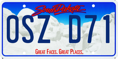 SD license plate 0SZD71
