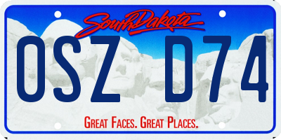 SD license plate 0SZD74