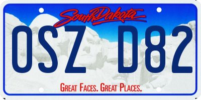SD license plate 0SZD82
