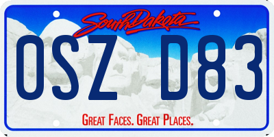 SD license plate 0SZD83