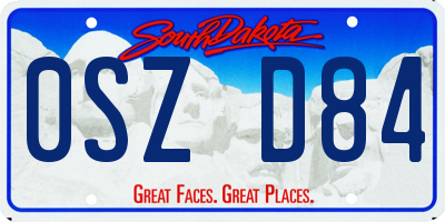 SD license plate 0SZD84