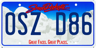 SD license plate 0SZD86