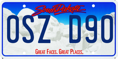 SD license plate 0SZD90